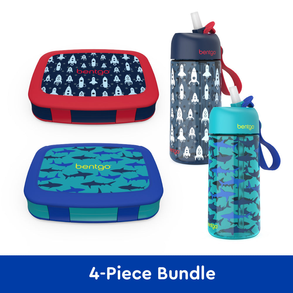 bentgo-kids-prints-lunch-boxes-and-water-bottles-f2 bentgo-lunch-box-bottle-bundle-rocket-shark-1.jpg